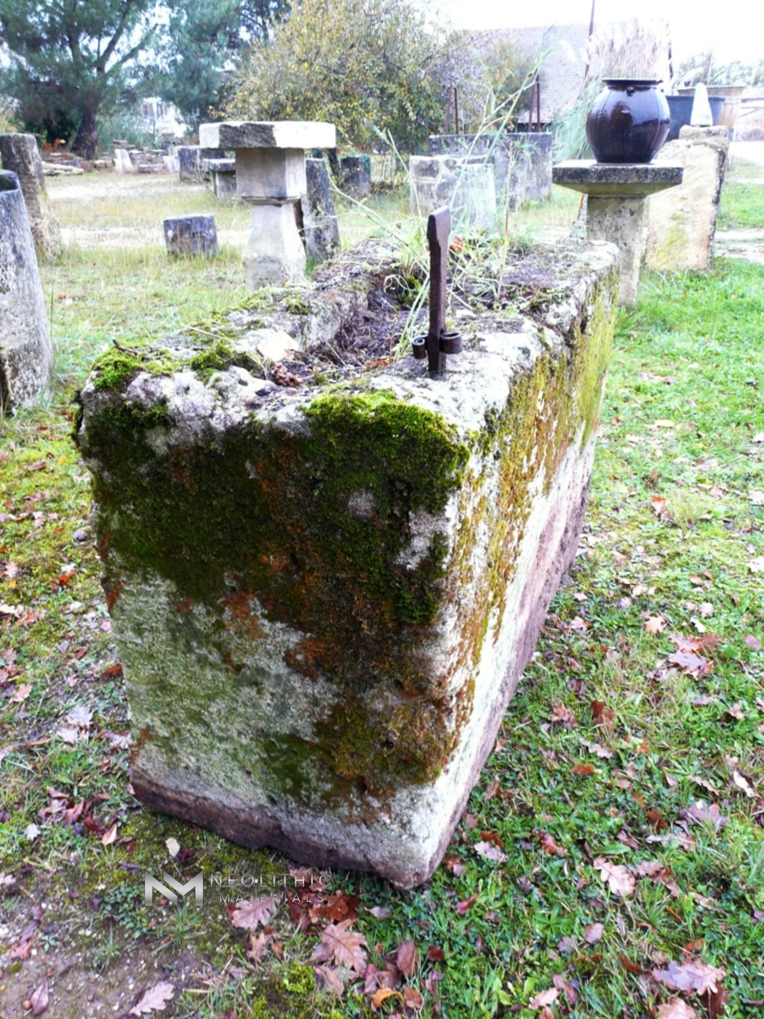 French Antique 19th Century Limestone Mill - Image 3