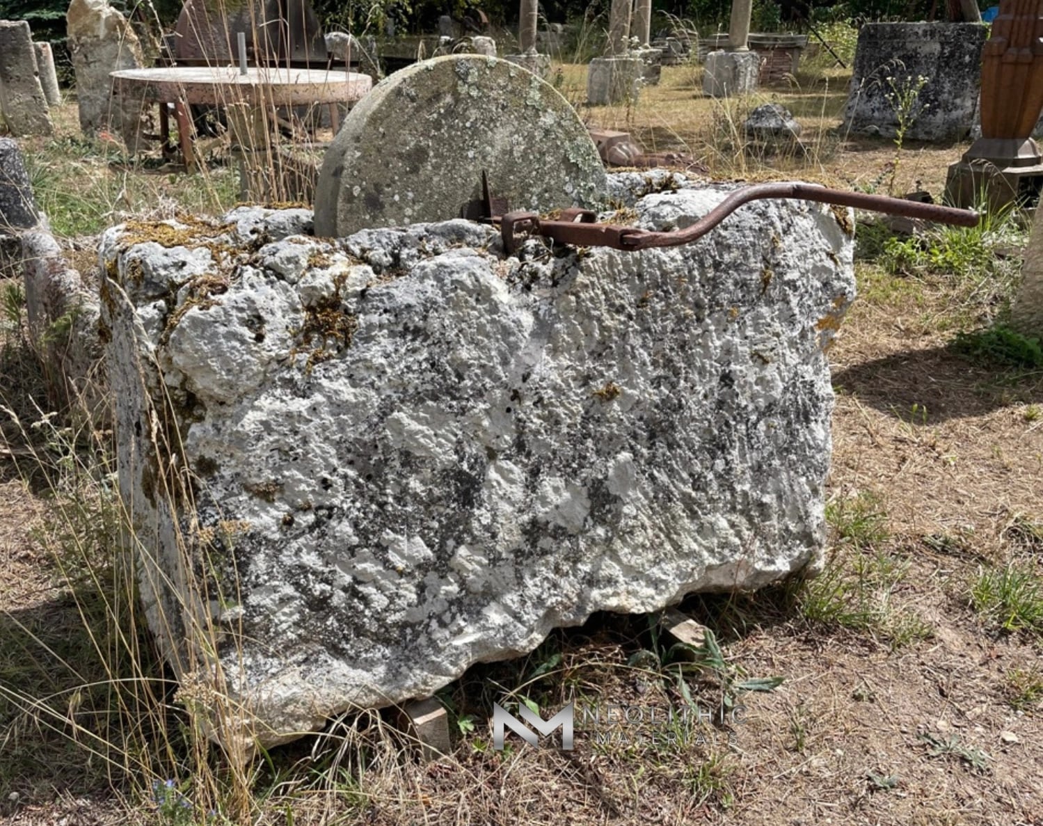 French Antique 19th Century Limestone Mill - Image 1