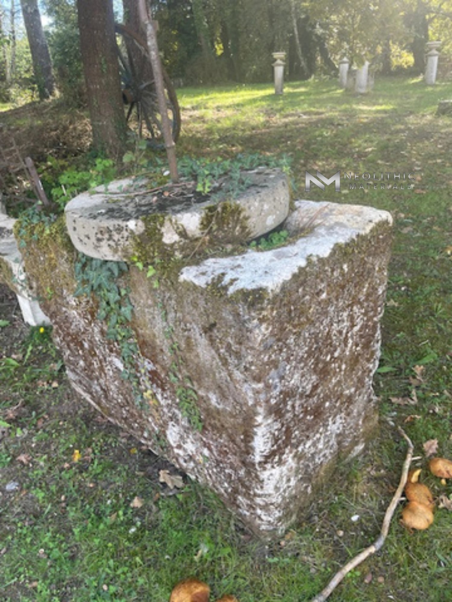 French Antique 19th Century Limestone Mill - Image 1