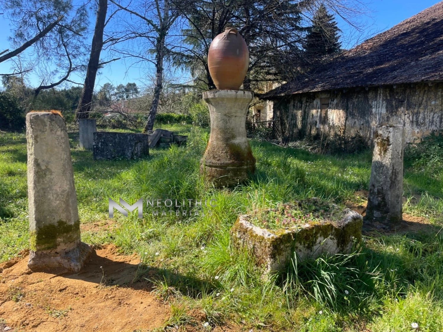 French Antique Hexagonal Boundary Stones (Pair) - Image 1