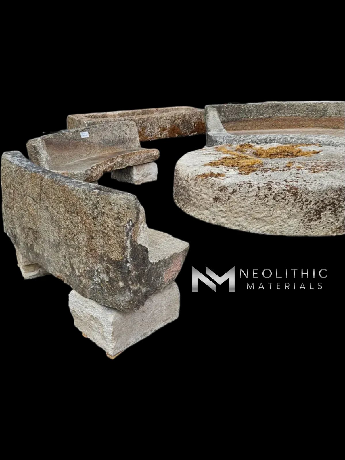 French Antique Granite Stone Mill used as Bench - Image 4