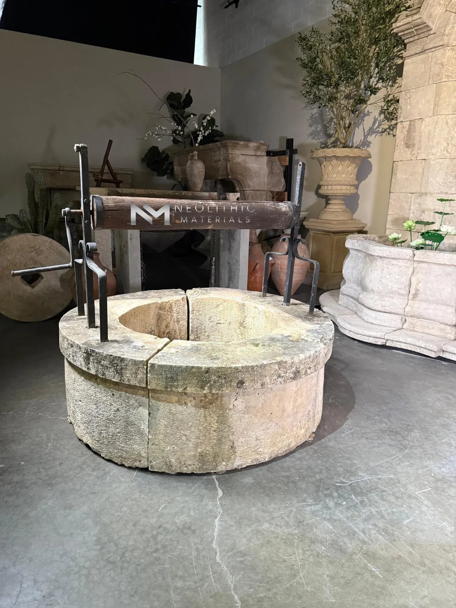 French Antique Limestone Well - Image 2