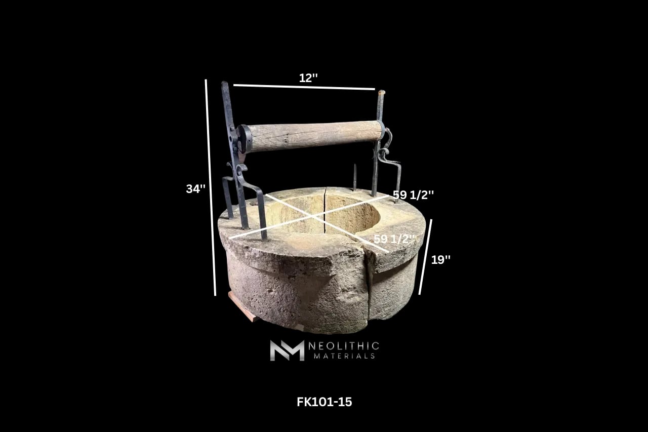 French Antique Limestone Well - Image 9