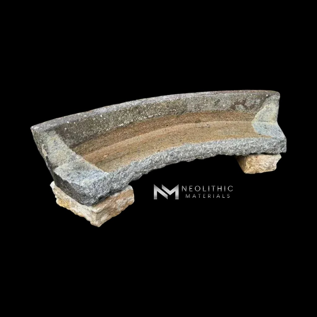 French Antique Granite Stone Mill used as Bench