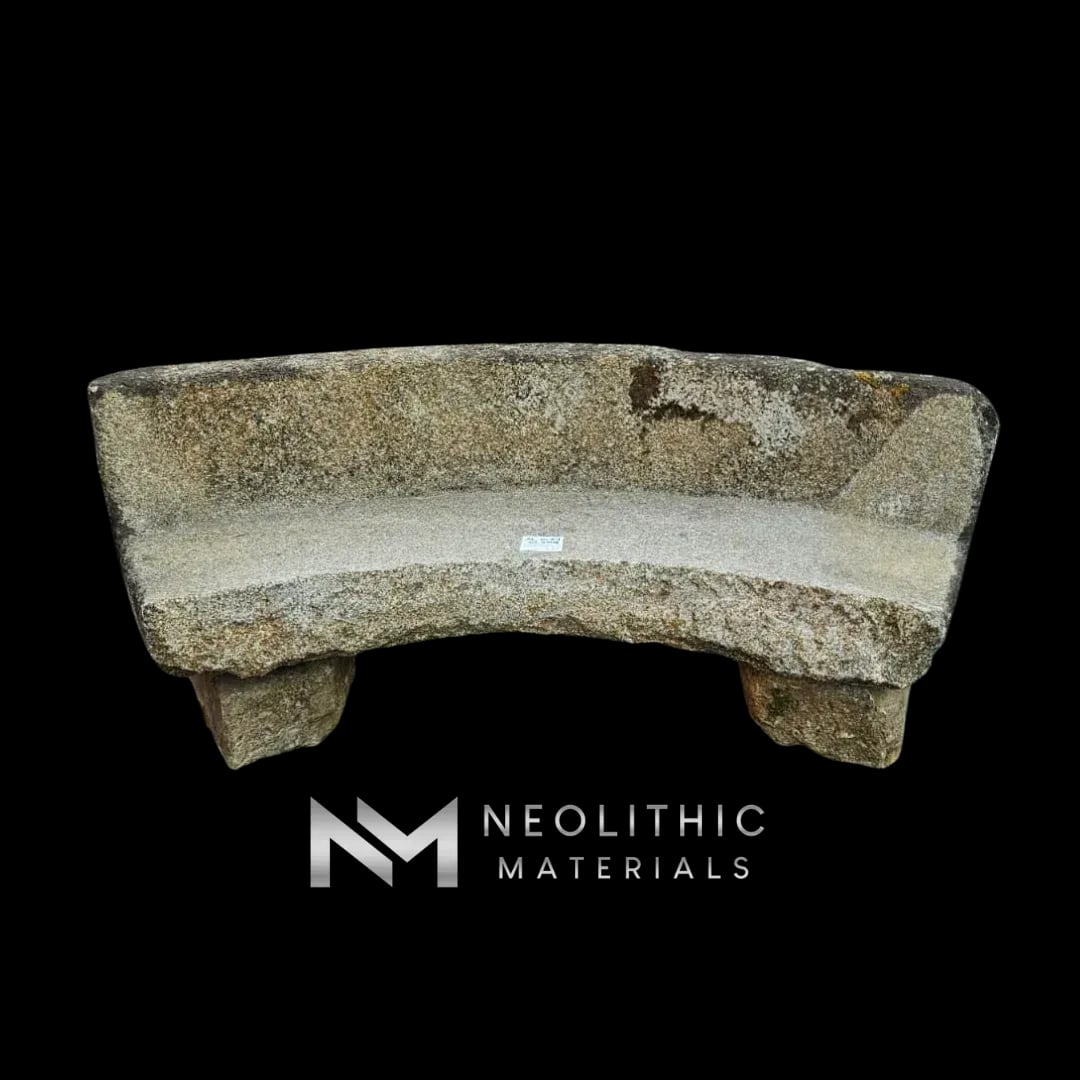 French Antique Granite Stone Mill used as Bench