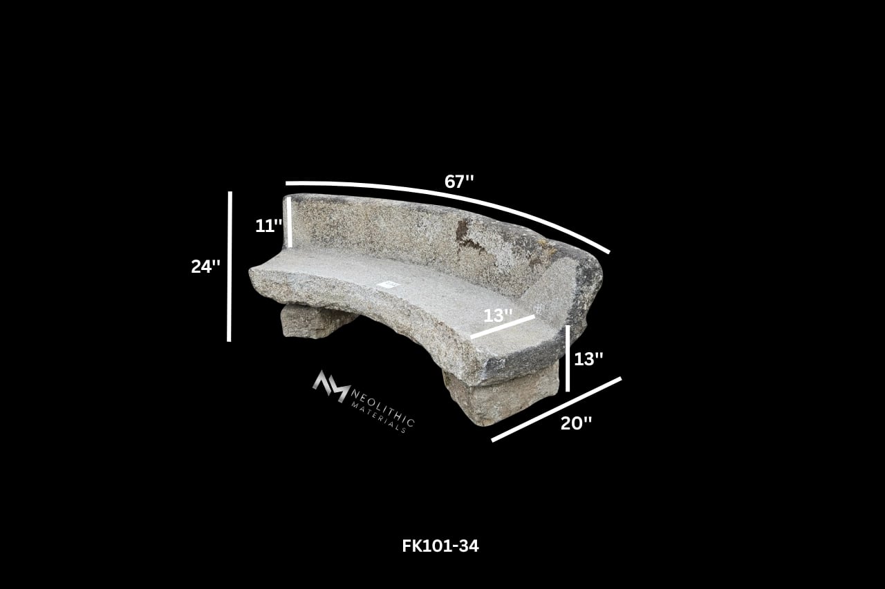 French Antique Granite Stone Mill used as Bench - Image 4