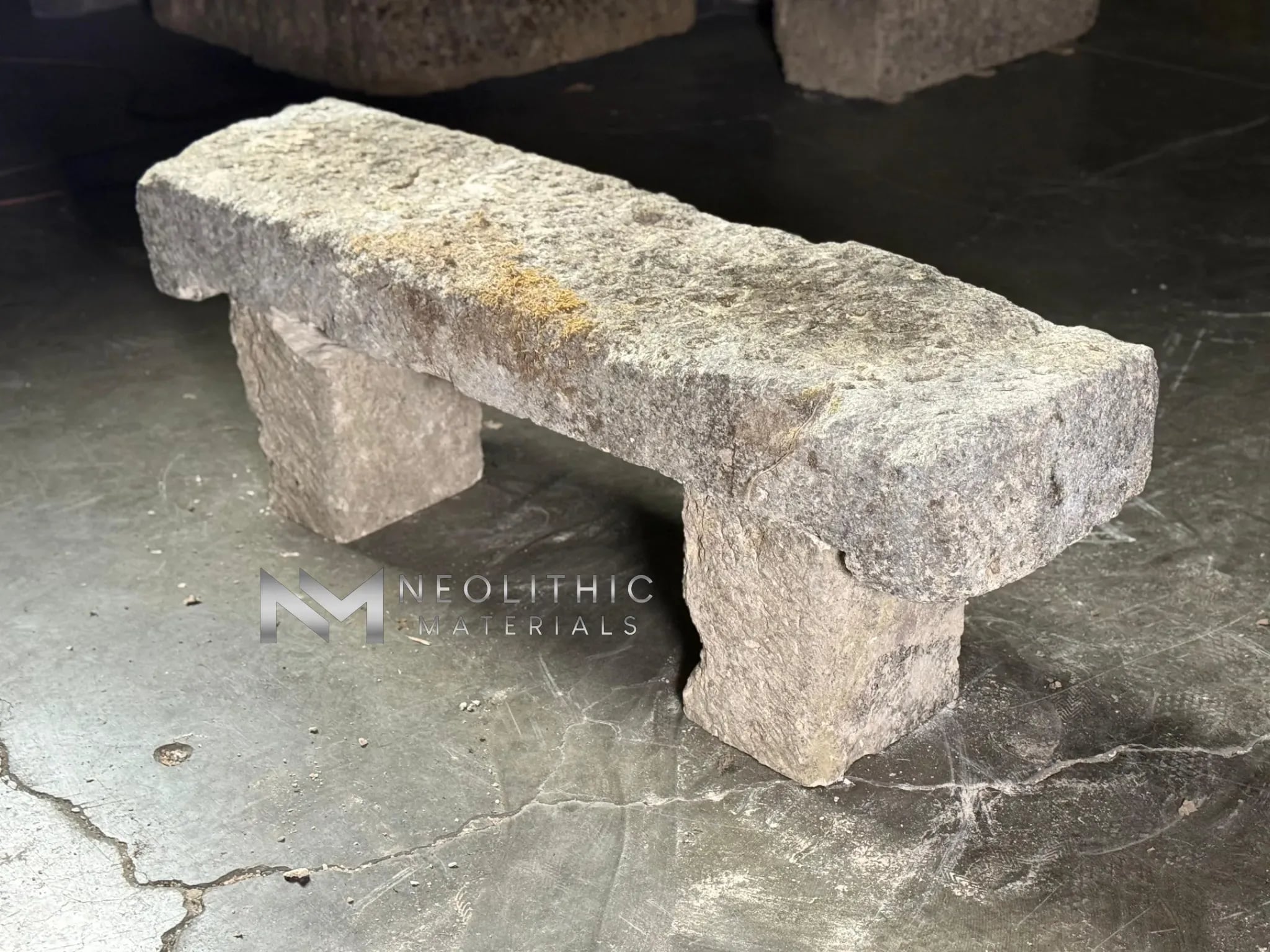 French Antique 19th Century Limestone Bench - Image 4