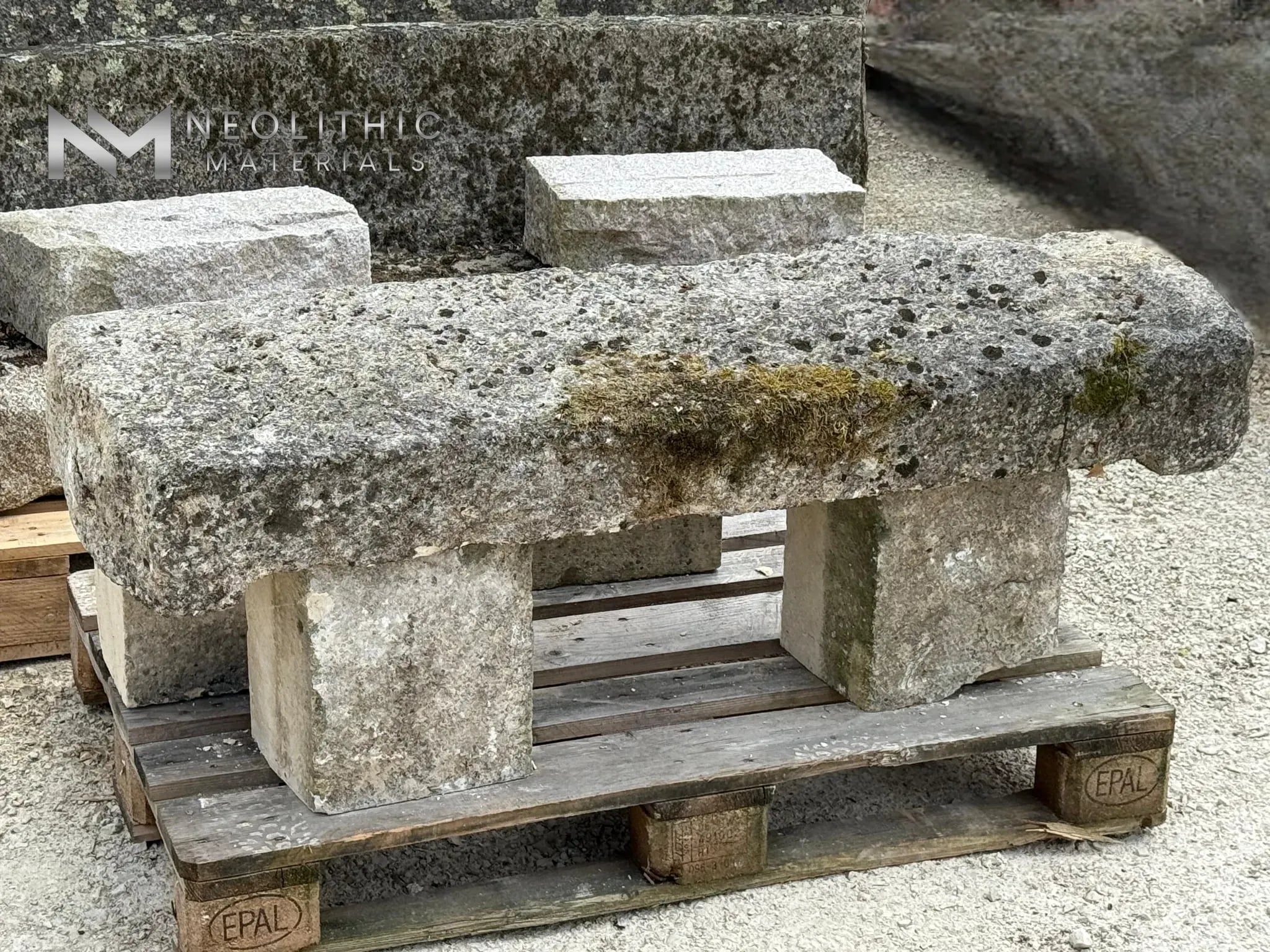French Antique 19th Century Limestone Bench - Image 6