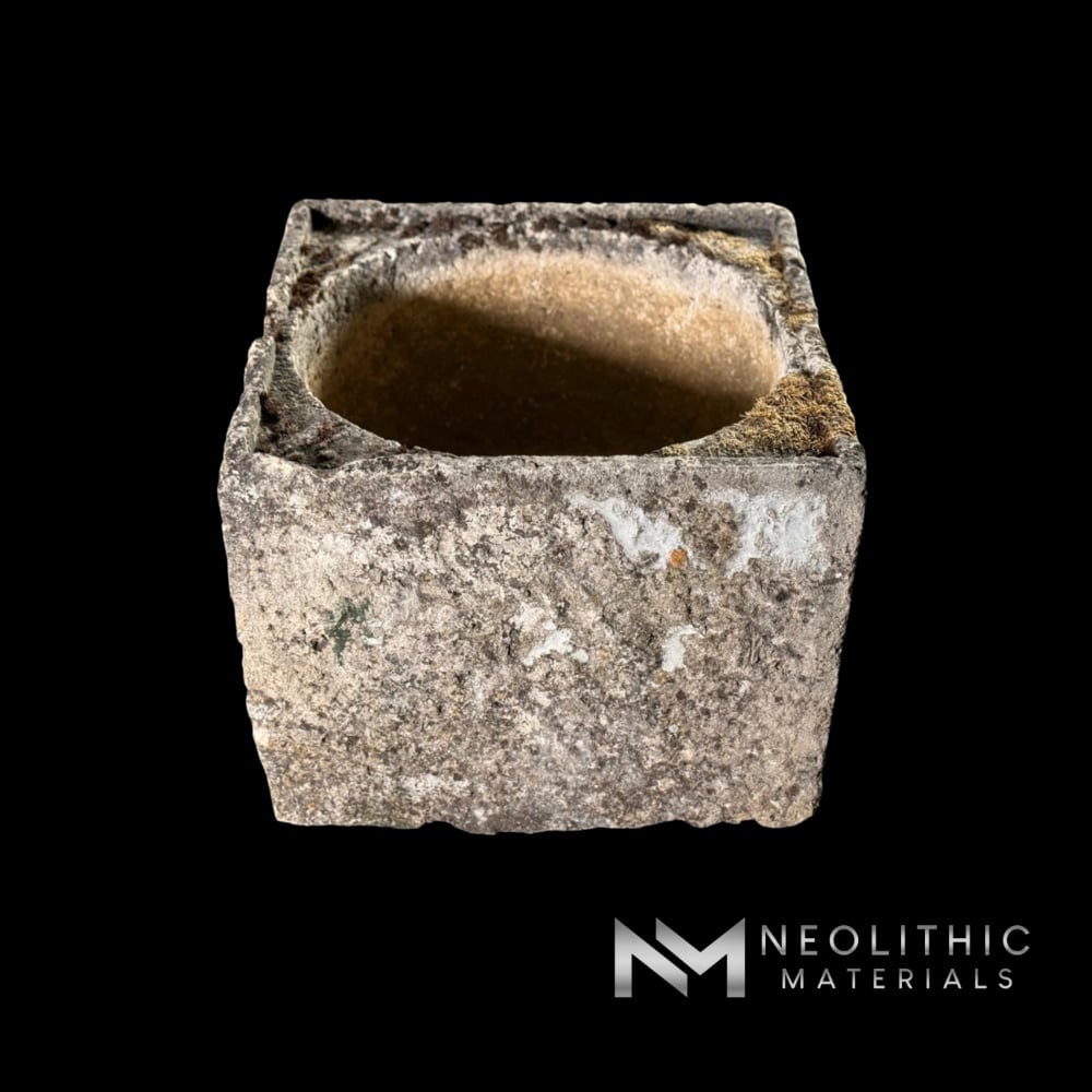 French Antique 19th Century Square Limestone Trough