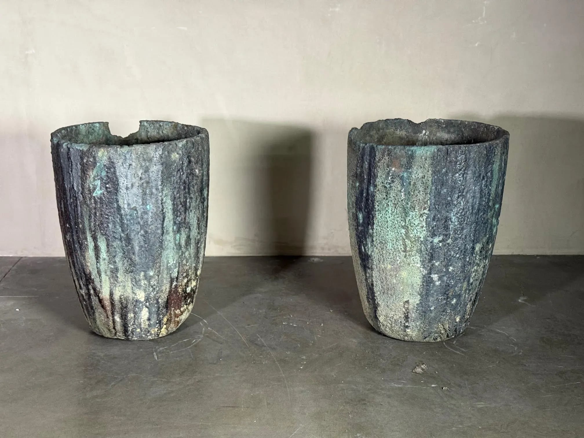 French Antique Large Crucibles (Pair) - Image 2
