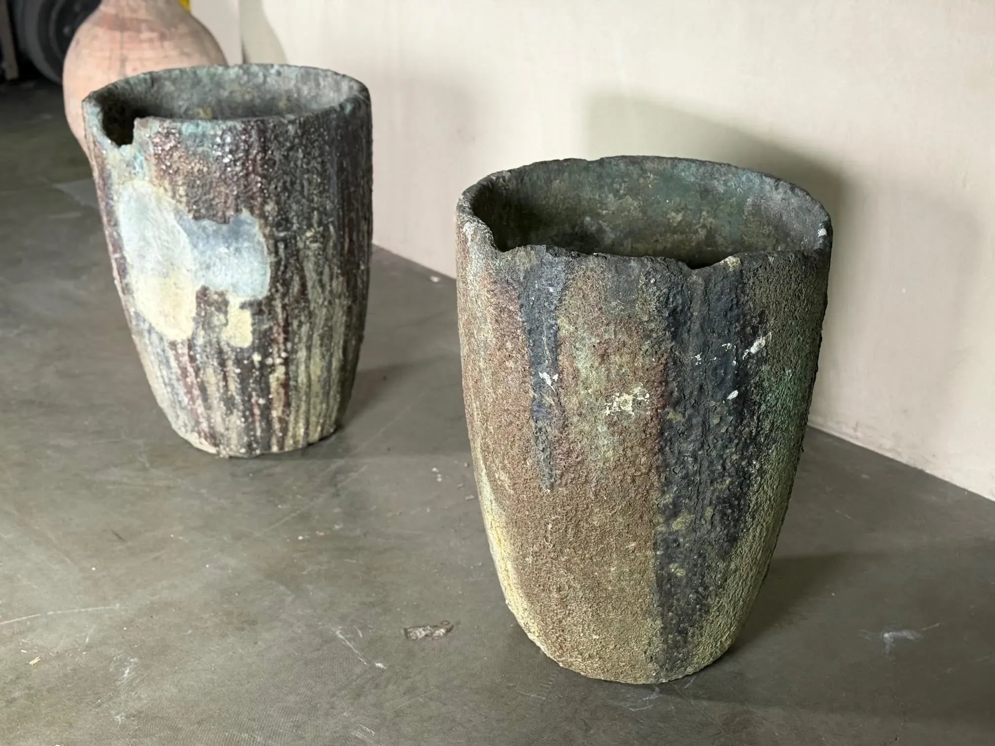 French Antique Large Crucibles (Pair) - Image 3