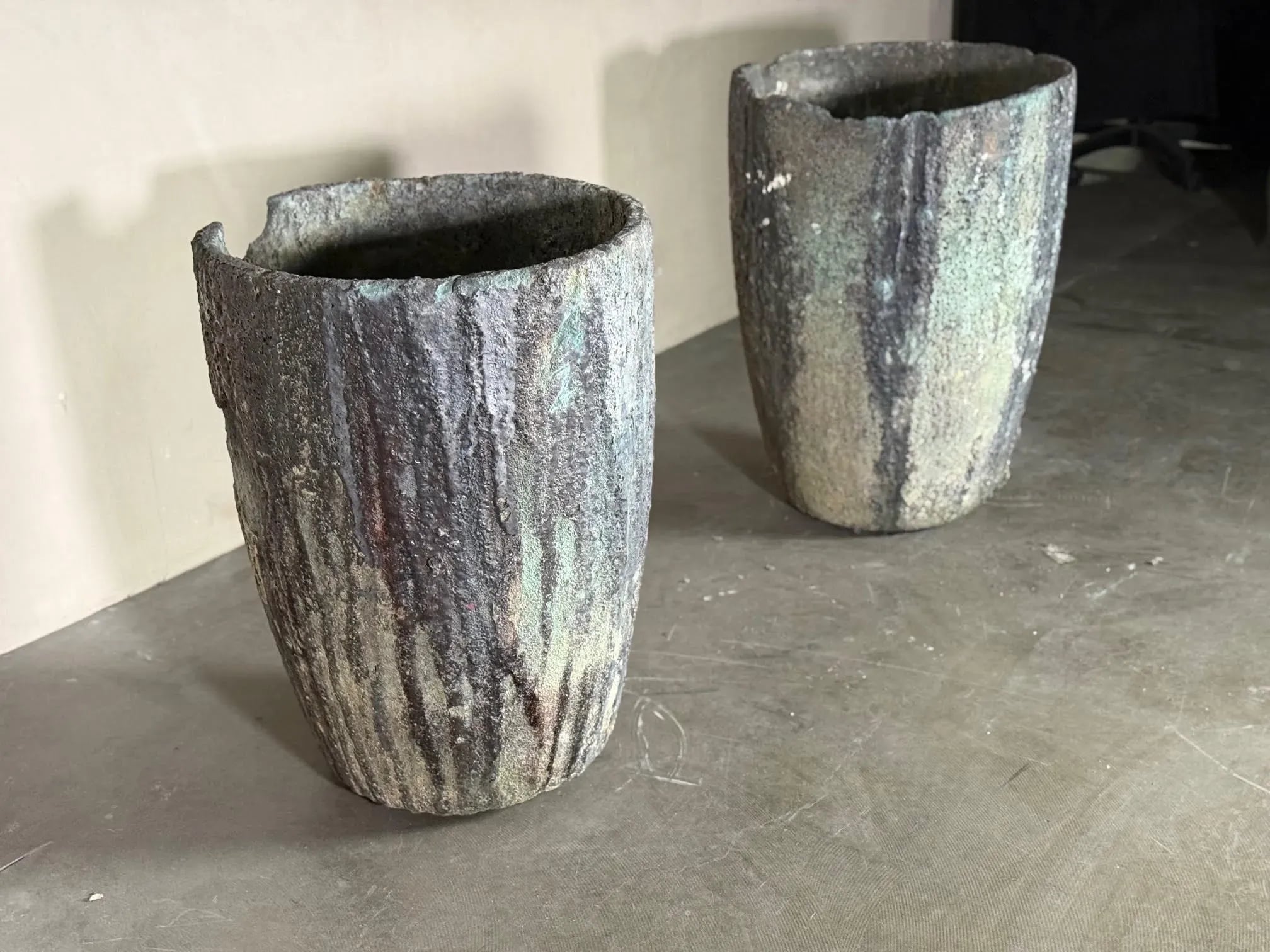French Antique Large Crucibles (Pair) - Image 4