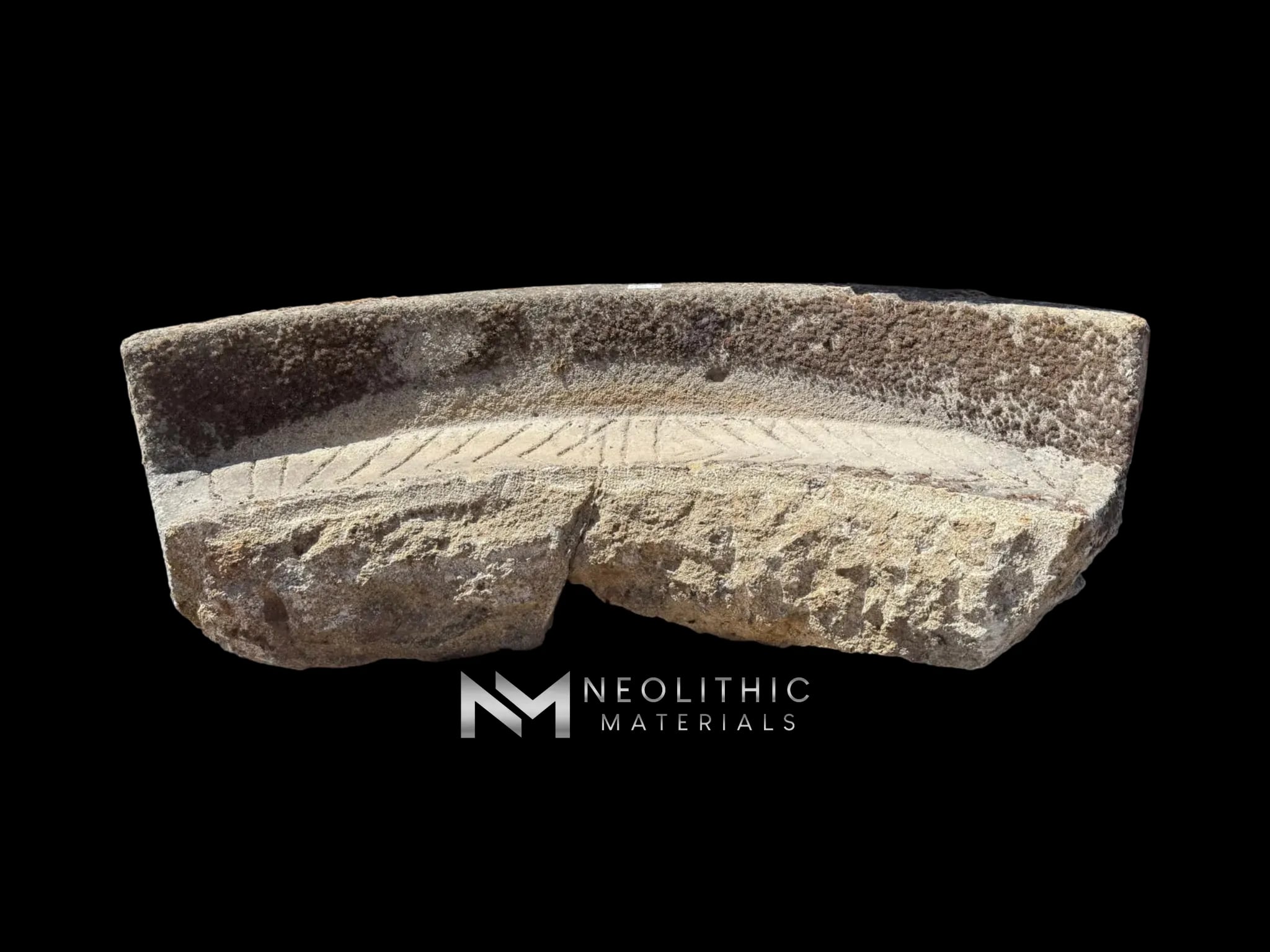 French Antique Granite Stone Mill Bench - Image 5