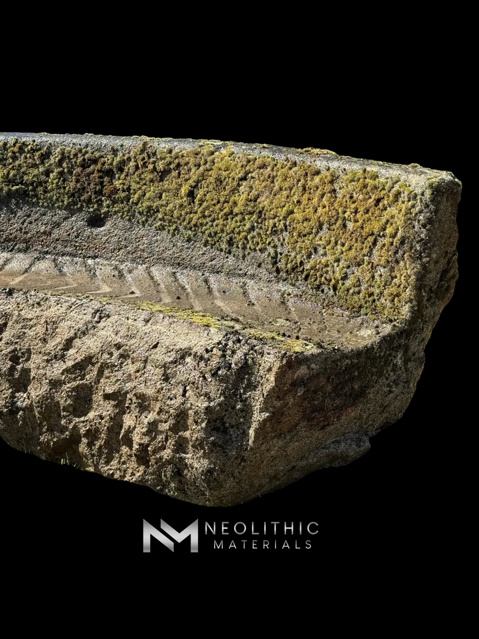French Antique Granite Stone Mill Bench - Image 9