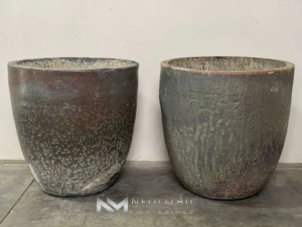 French Antique Foundry Crucibles (Pair) - Image 1