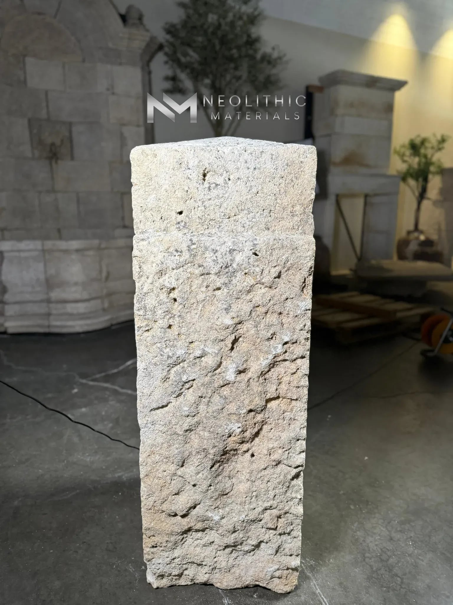 French Antique Limestone Pillars - Image 2