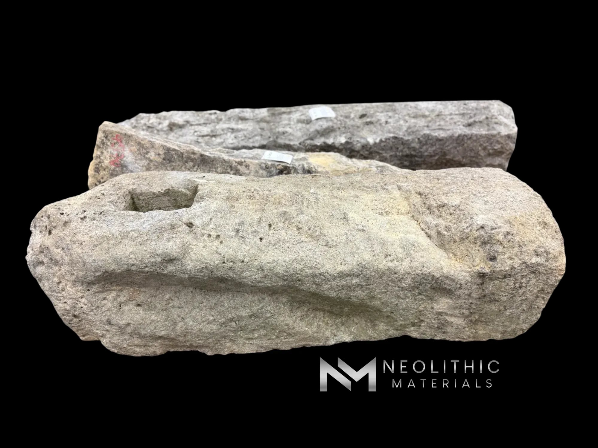 French Antique Limestone Mile Marker - Image 1