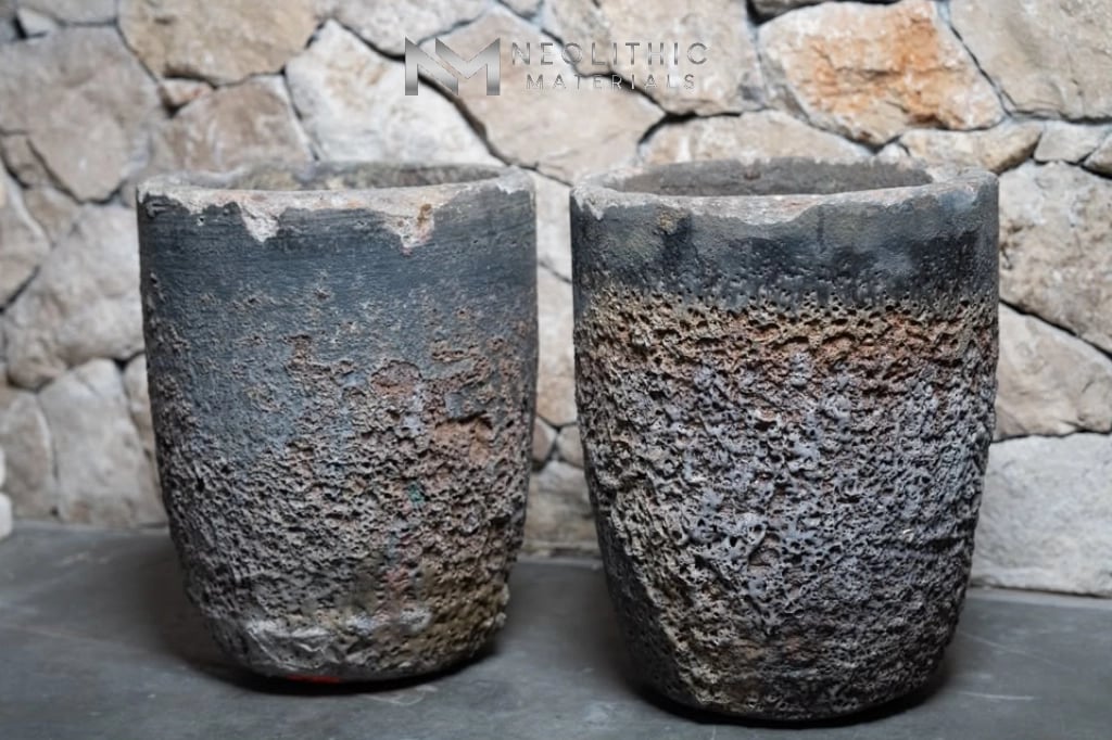 French Antique Foundry Crucibles (Pair) - Image 1