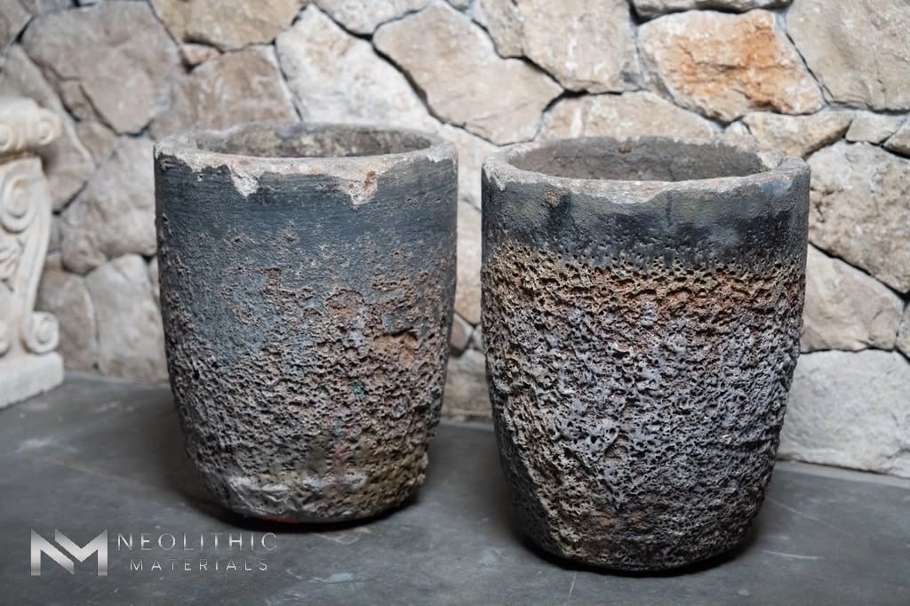 French Antique Foundry Crucibles (Pair) - Image 2
