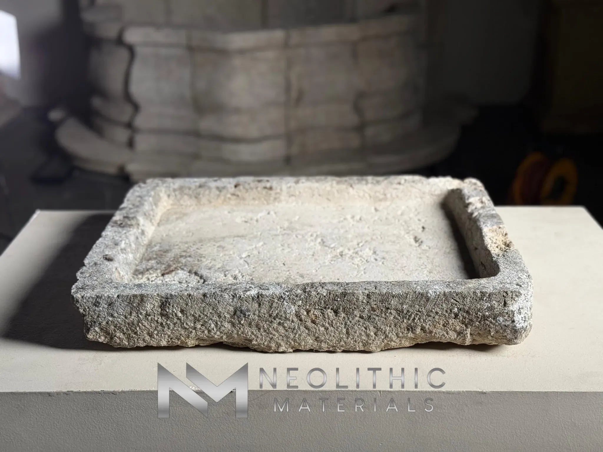 French Antique Limestone Sink - Image 1
