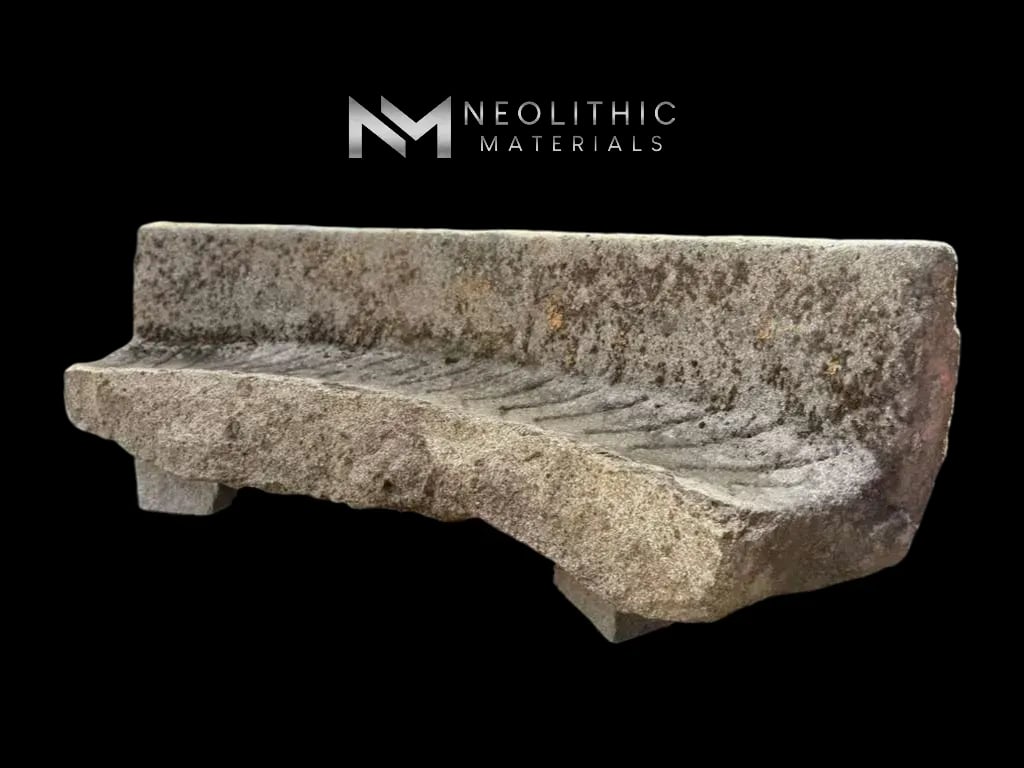 French Antique Granite Stone Mill used as Bench