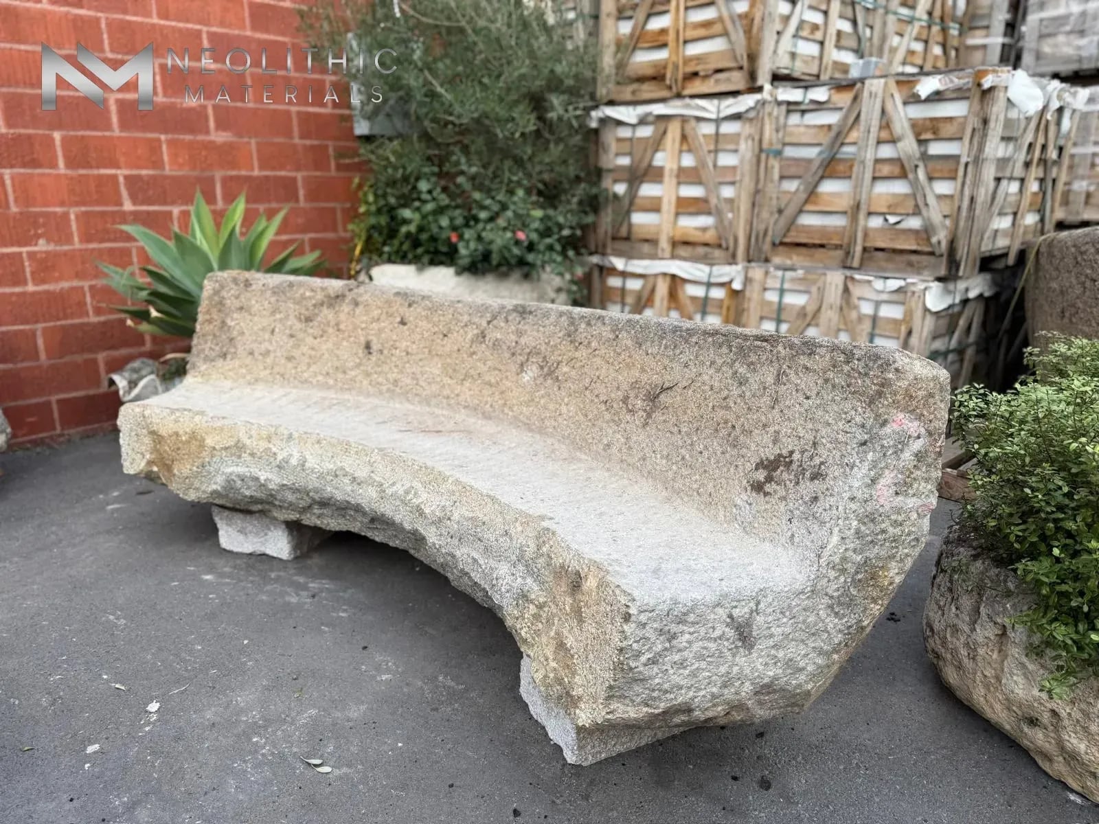 French Antique Granite Stone Mill used as Bench - Image 2