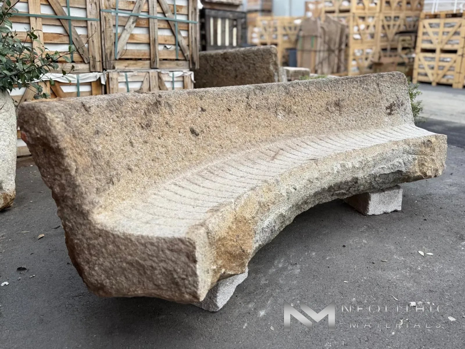French Antique Granite Stone Mill used as Bench - Image 3