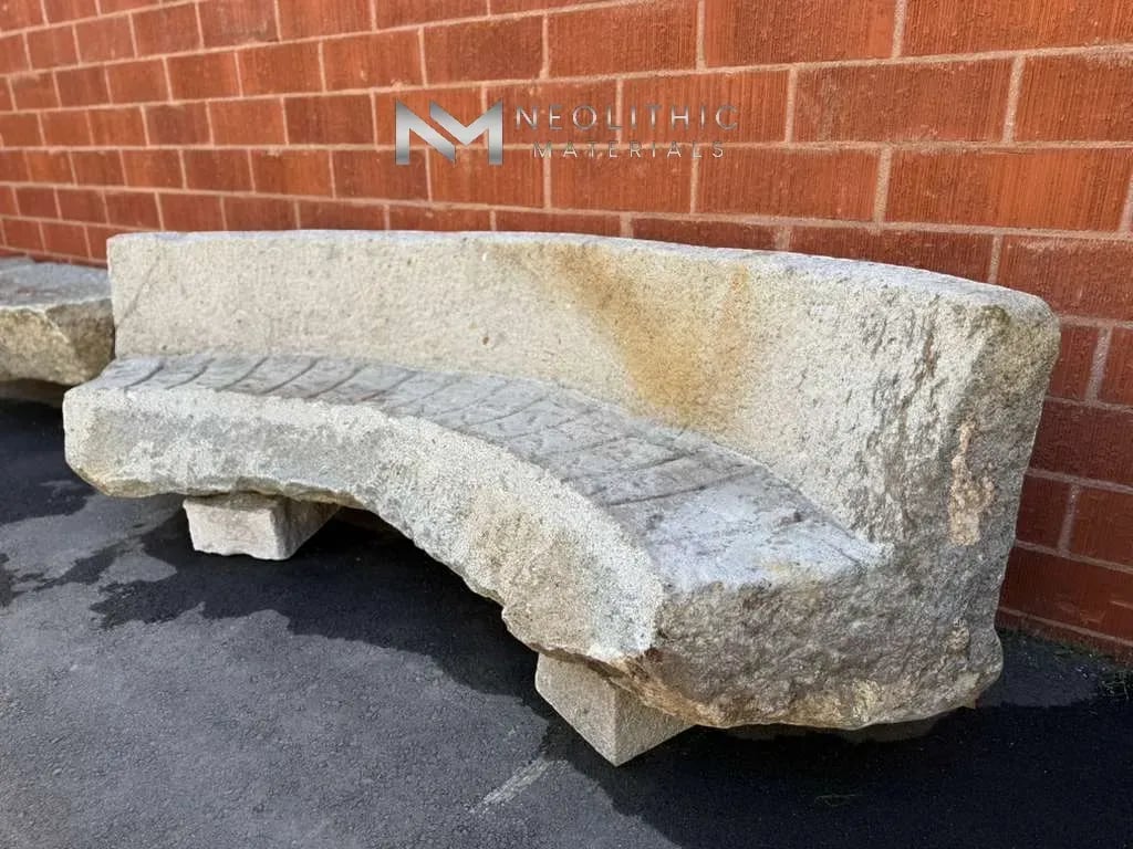 French Antique Granite Stone Mill used as Bench - Image 2