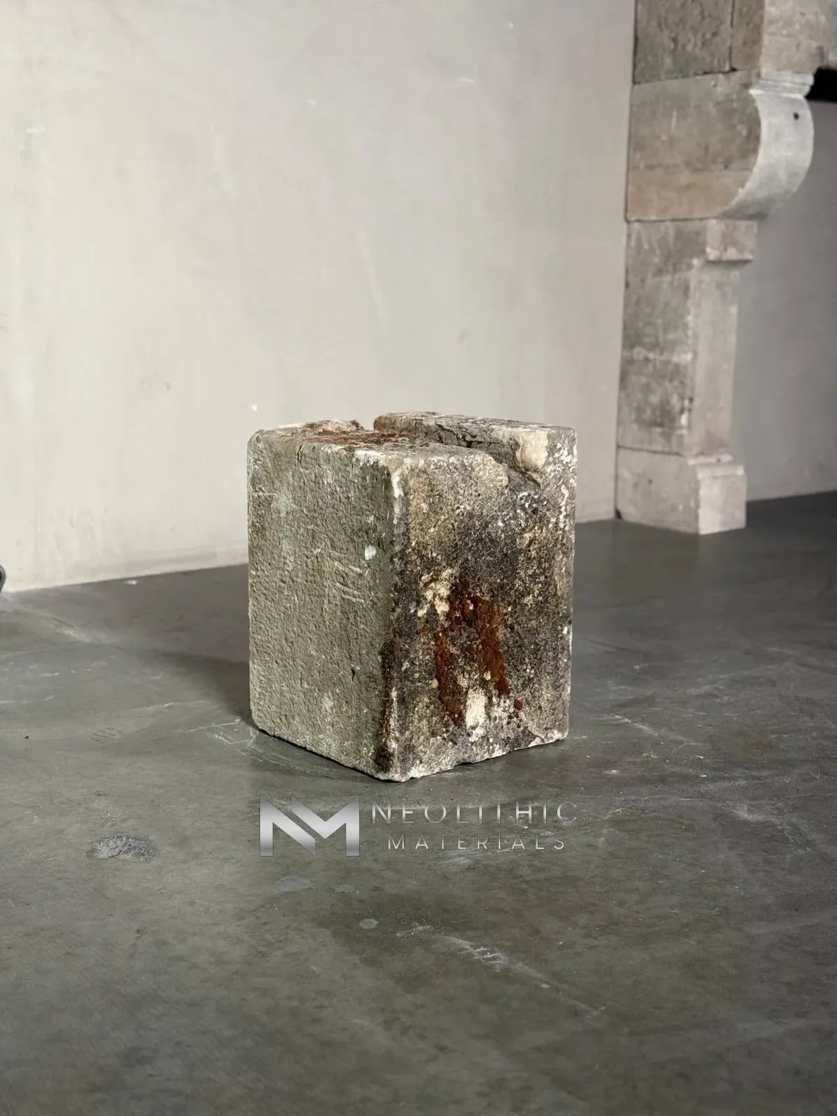 French Antique Limestone Pedestal - Image 2