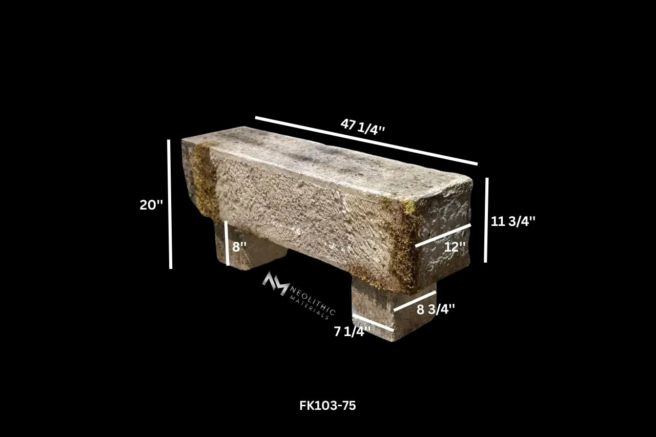 French Antique Limestone Bench - Image 9