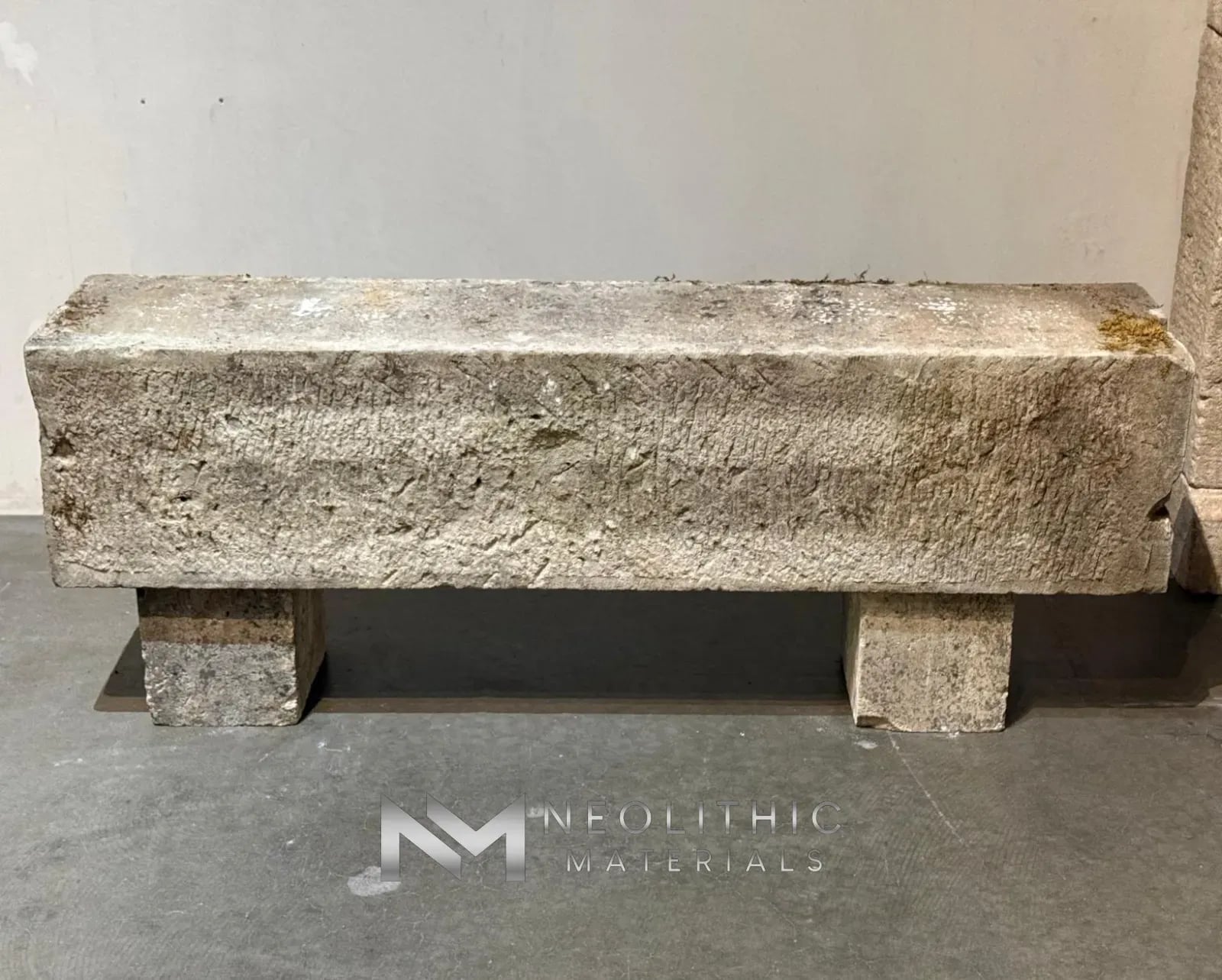 French Antique Limestone Bench - Image 1