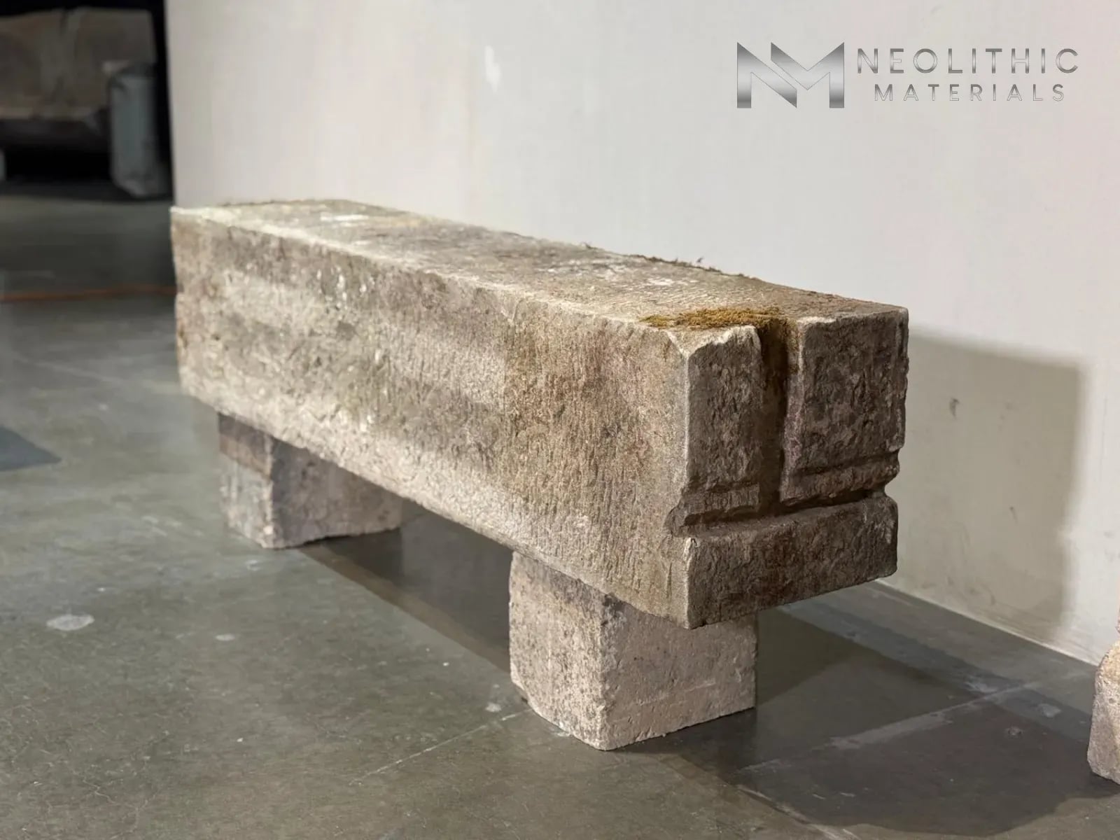 French Antique Limestone Bench - Image 2
