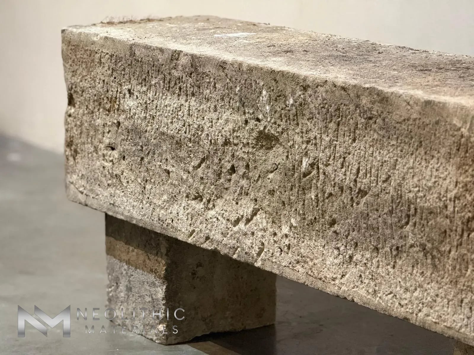 French Antique Limestone Bench - Image 7