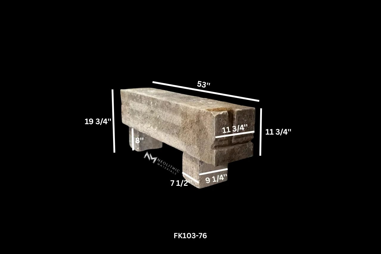 French Antique Limestone Bench - Image 10