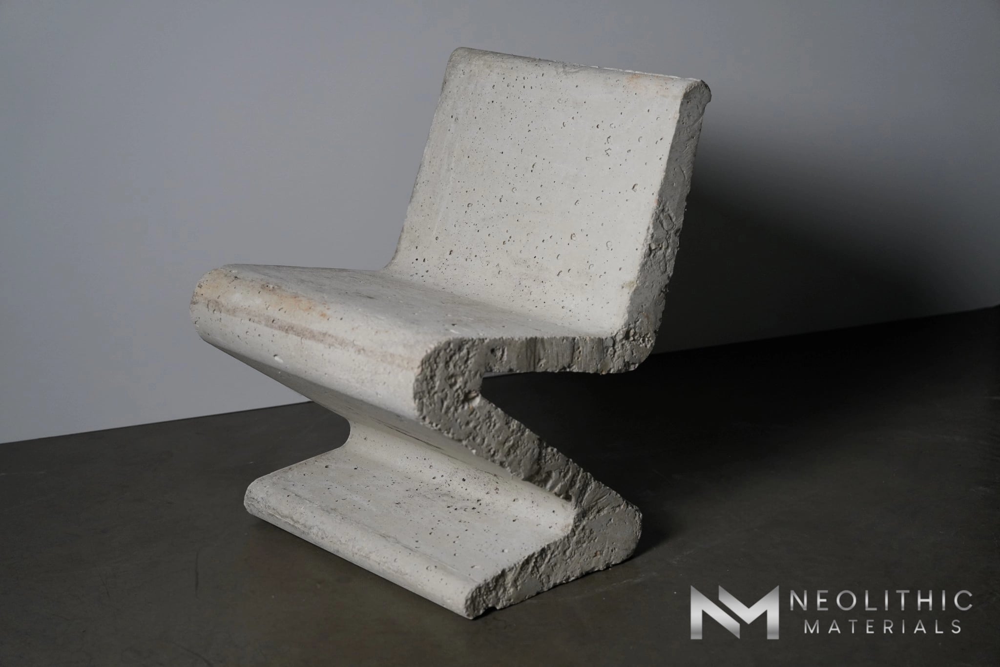 French Antique Zig Zag Concrete Chairs - Image 4
