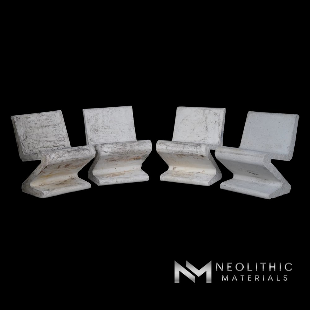French Antique Zig Zag Concrete Chairs
