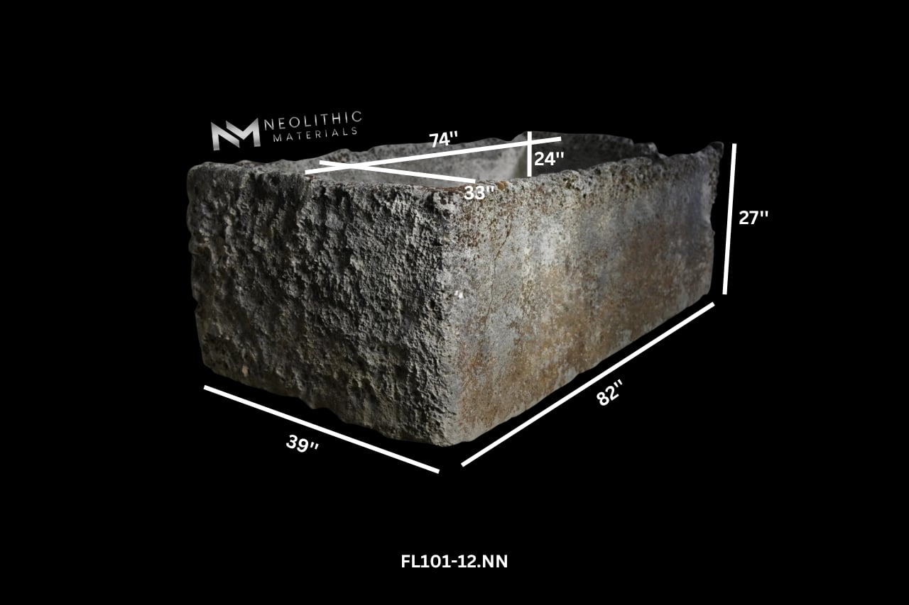 French Antique 19th Century Limestone Trough - Image 2