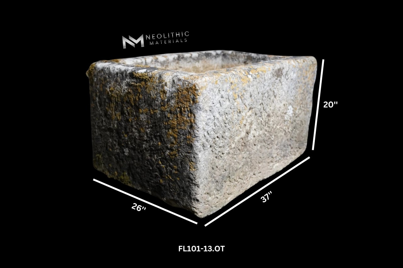 French Antique 19th Century Limestone Trough - Image 2