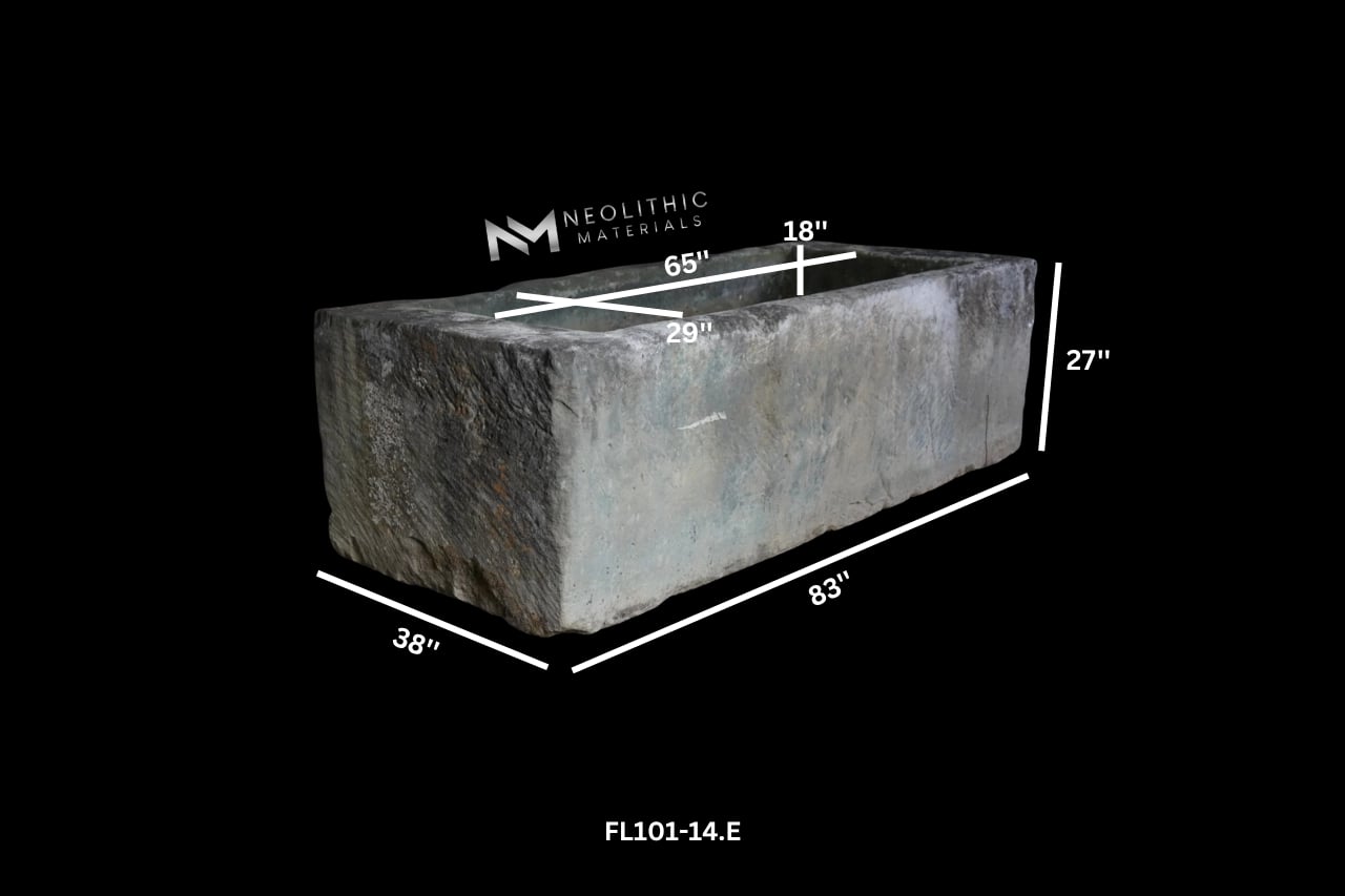 French Antique 19th Century Limestone Trough - Image 2