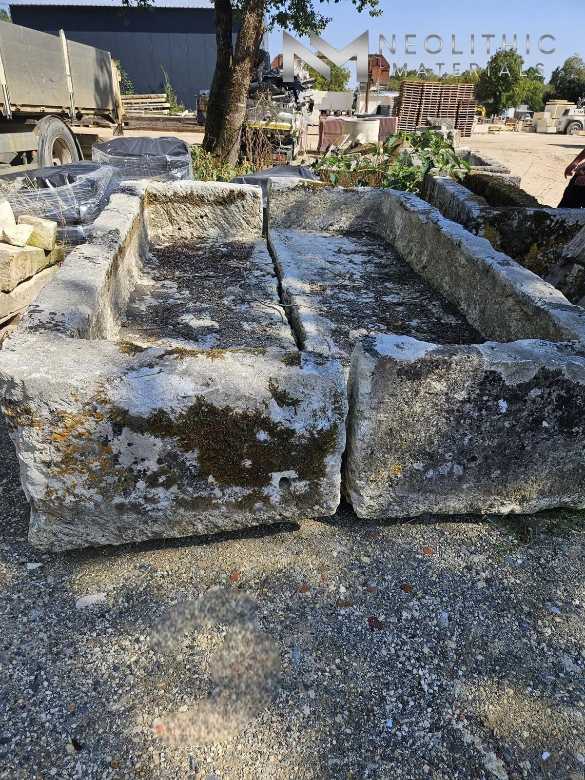 French Antique Limestone Trough