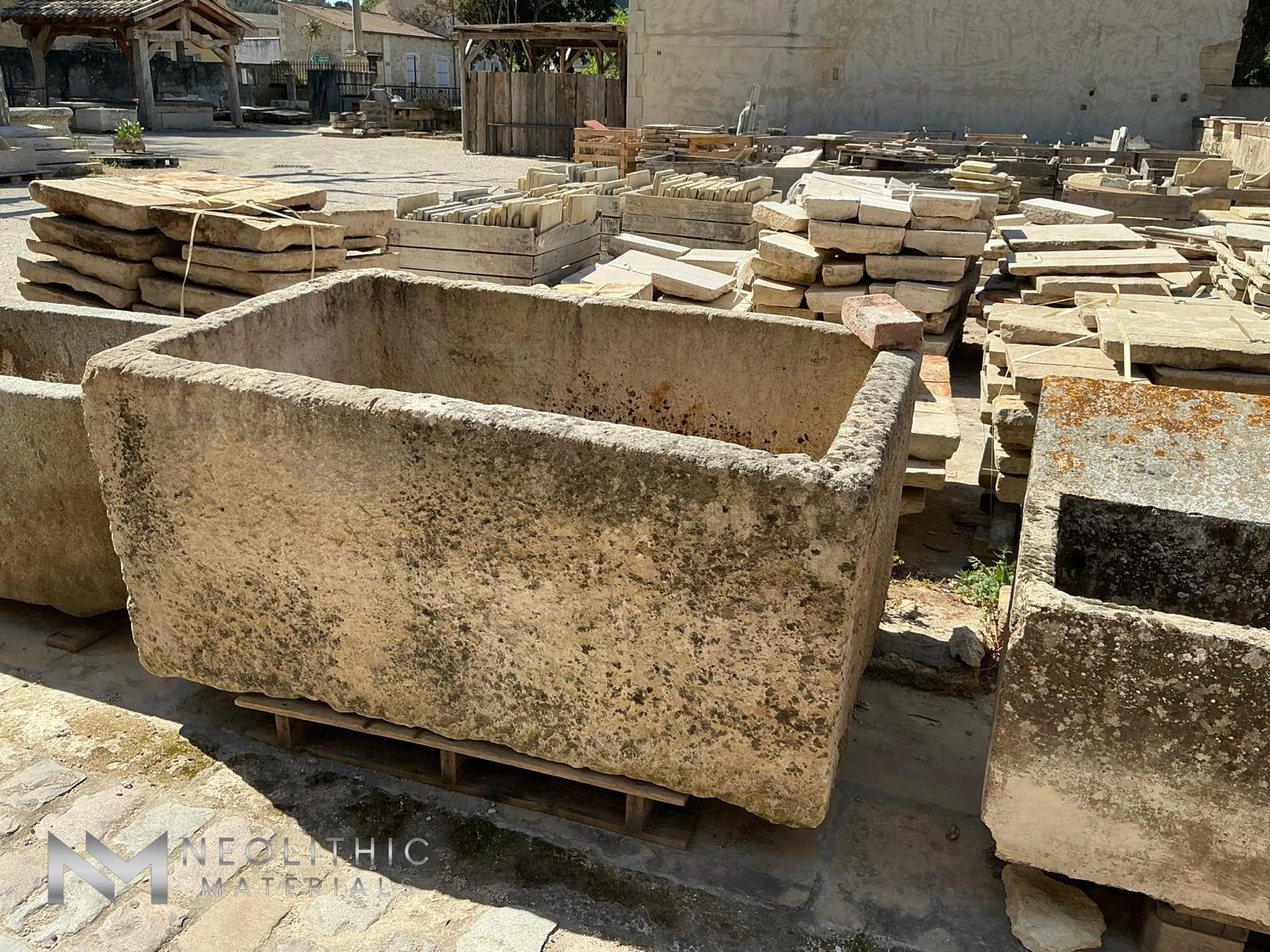 French Antique Limestone Trough - Image 1