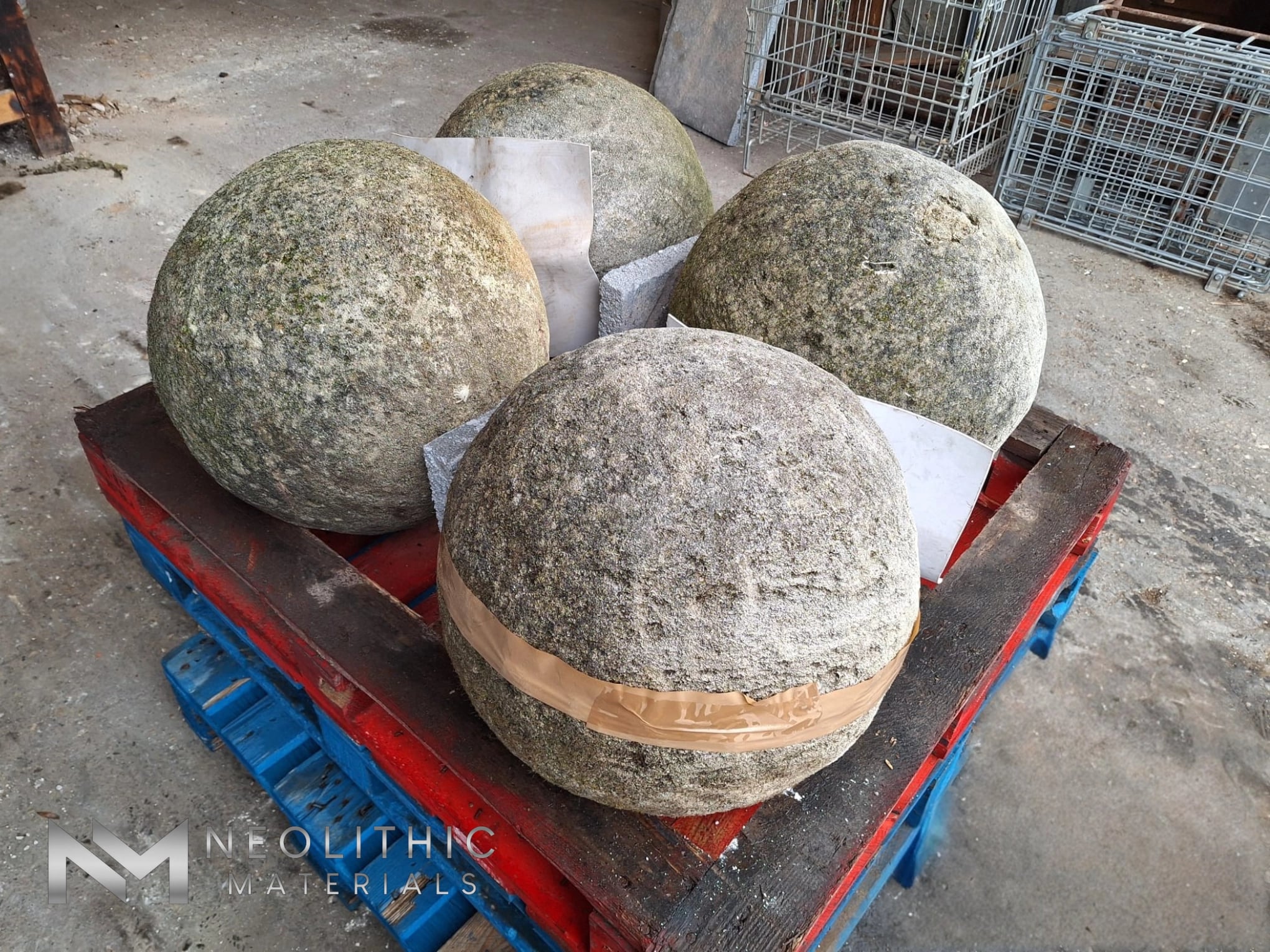 French Antique Stone Balls