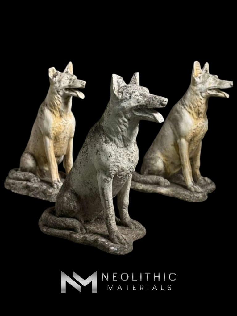 French Antique Cast Dogs