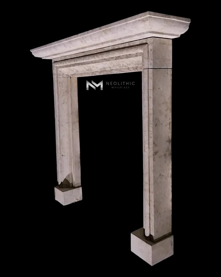 Limestone Fireplace Mantel - Image 1