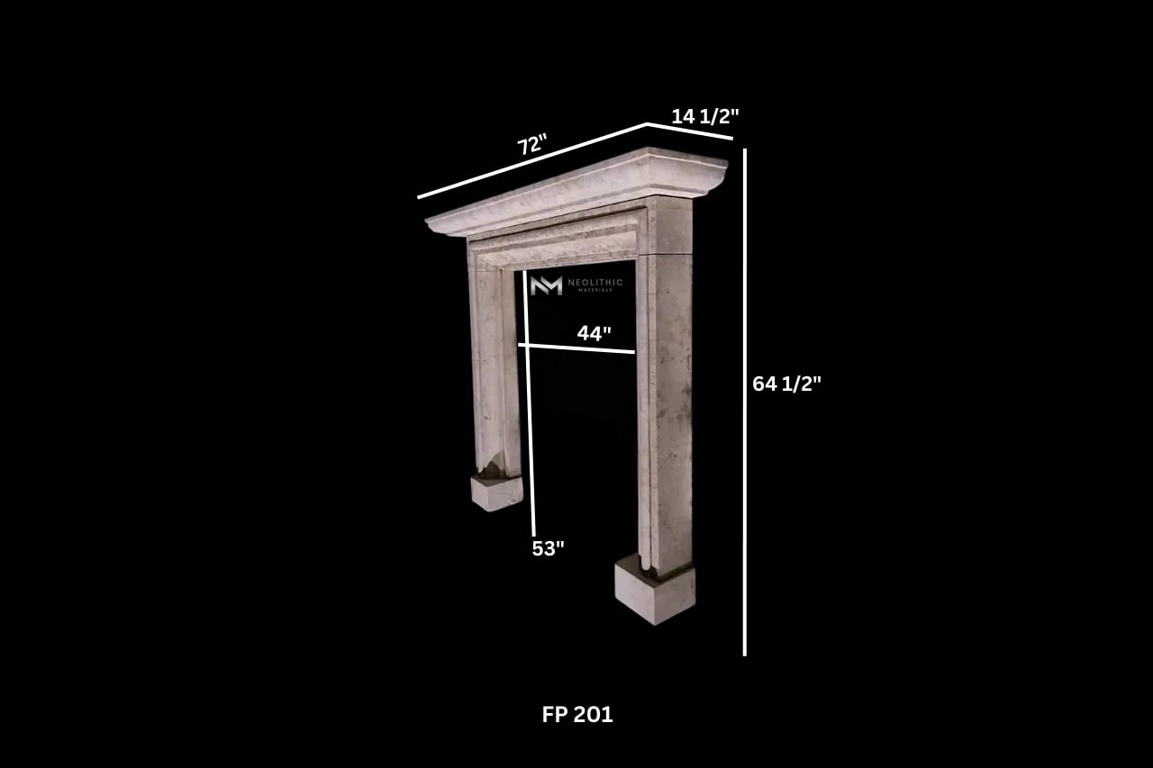 Limestone Fireplace Mantel - Image 2
