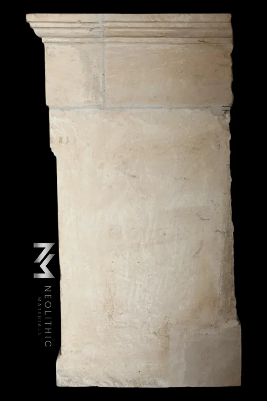 French Antique 19th Century Limestone Fireplace Mantel - Image 5