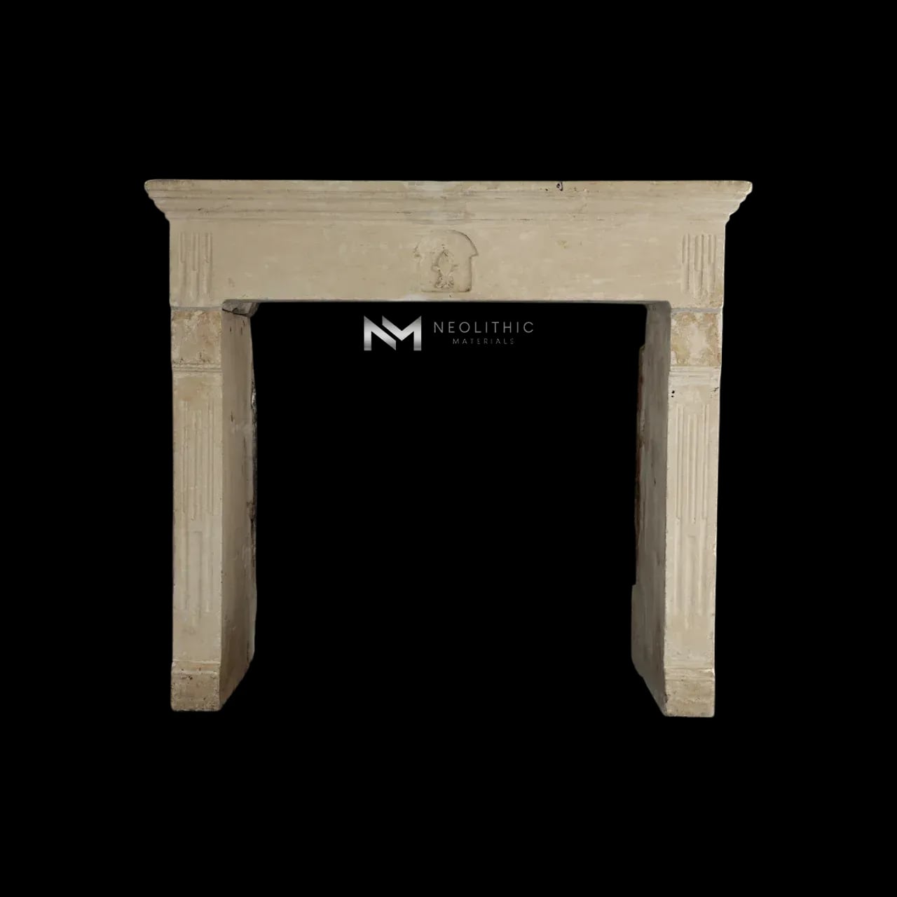 French Antique 19th Century Limestone Fireplace Mantel
