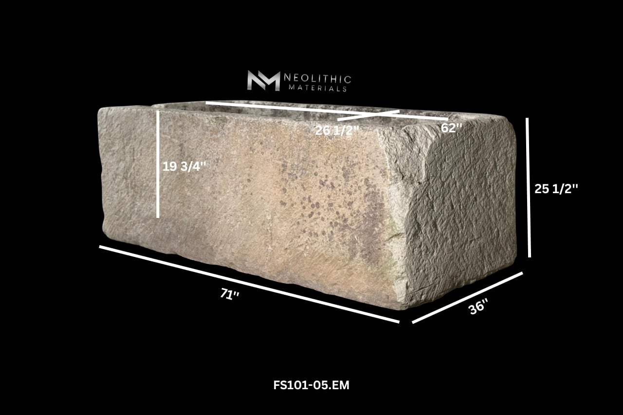 French Antique Limestone Trough - Image 2