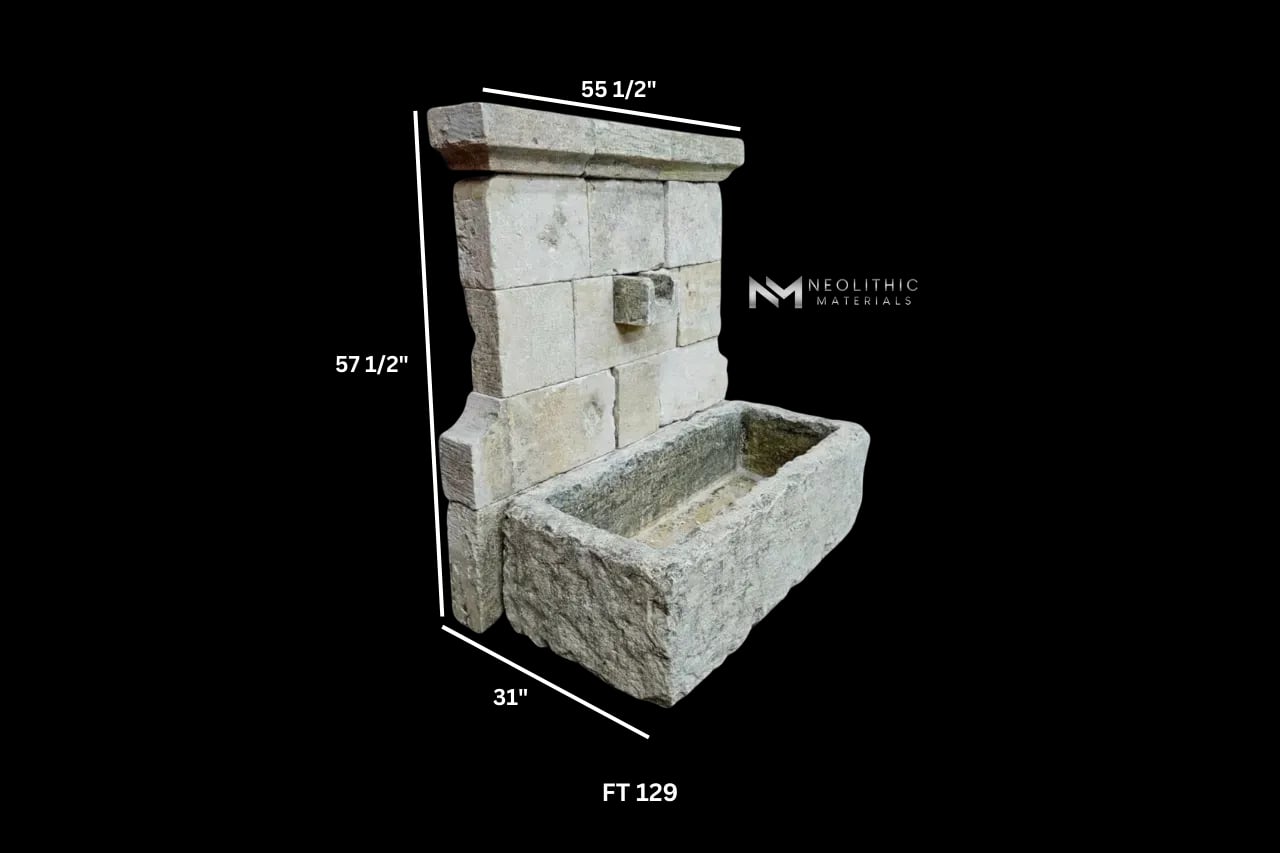 Reclaimed Limestone Fountain - Image 9