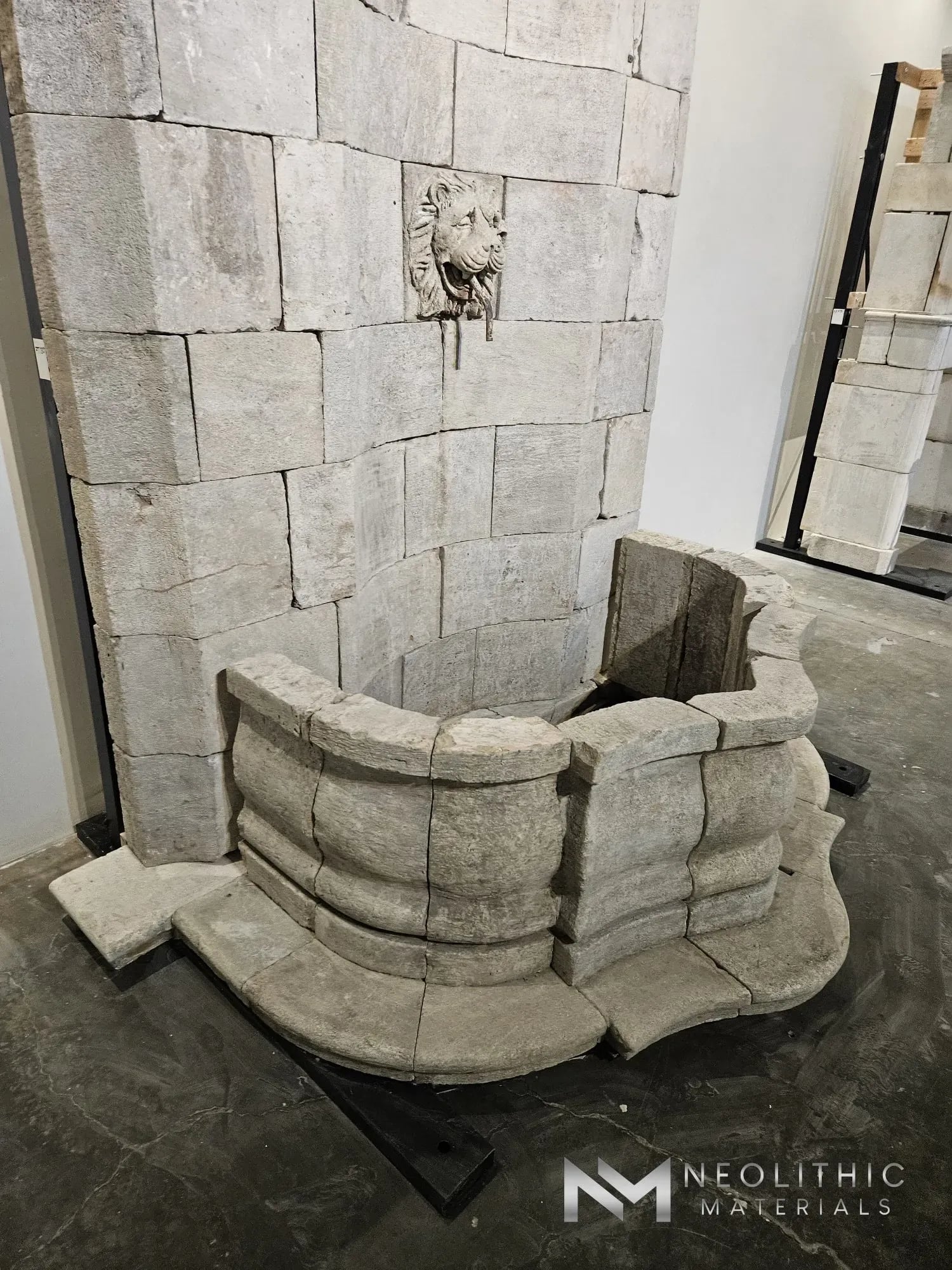 Reclaimed Limestone Wall Fountain - Image 4